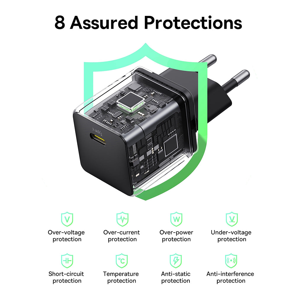 Netværksoplader med USB-C Kabel Baseus Palm, 30W, 3A, 1 x USB-C, Sort P10111605113-01