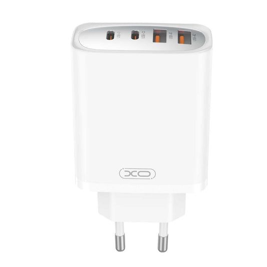 Netværksoplader med USB-C Kabel XO Design CE22, 45W, 3A, 2 x USB-A - 2 x USB-C, Hvid