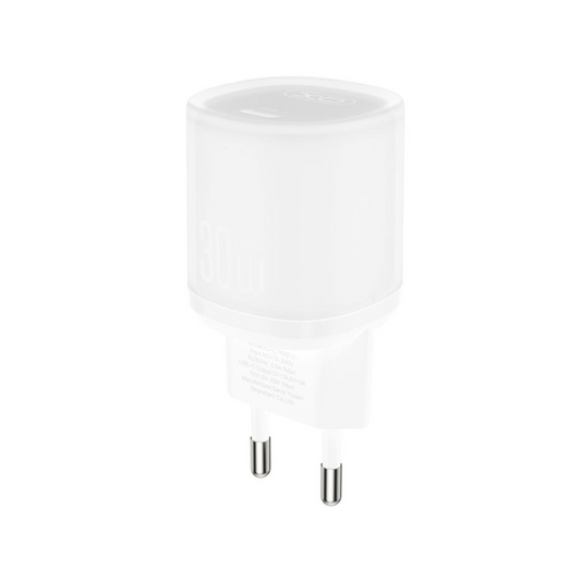 Netværksoplader med USB-C kabel XO Design L150, 30W, 3A, 1 x USB-C, Hvid