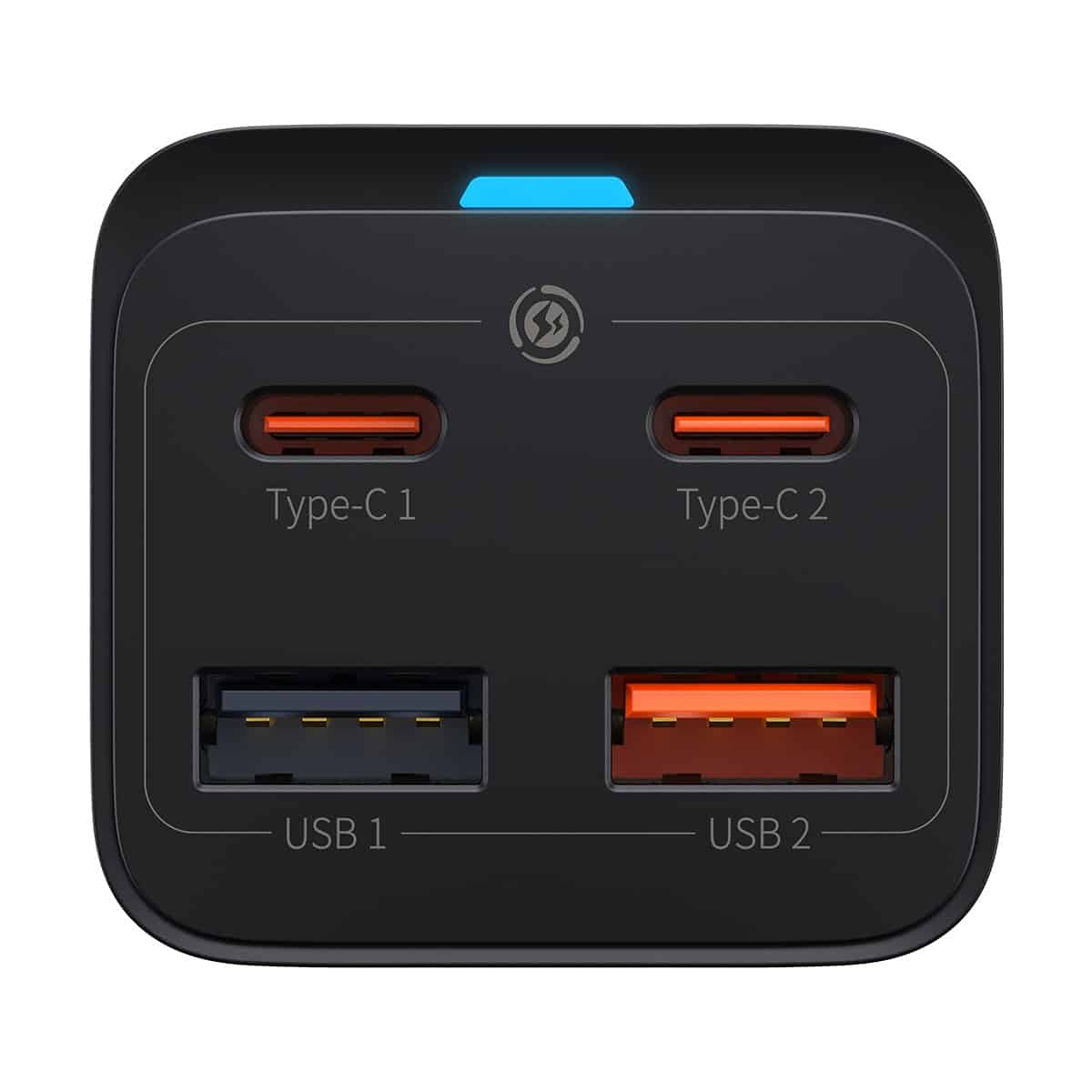 Baseus GaN3 Pro opladerstation, 65W, 3A, 2 x USB-A - 2 x USB-C, Sort CCGP040101