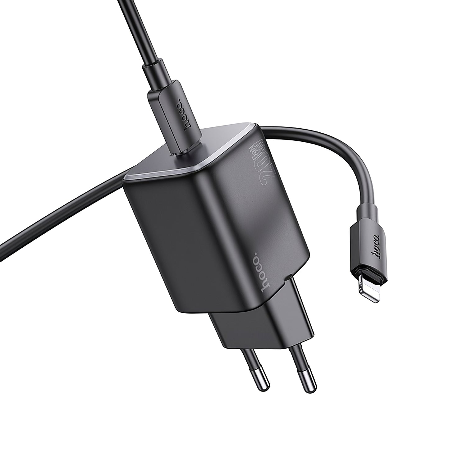 Netværksoplader med lynkabel HOCO N40, 20W, 3A, 1 x USB-C, sort