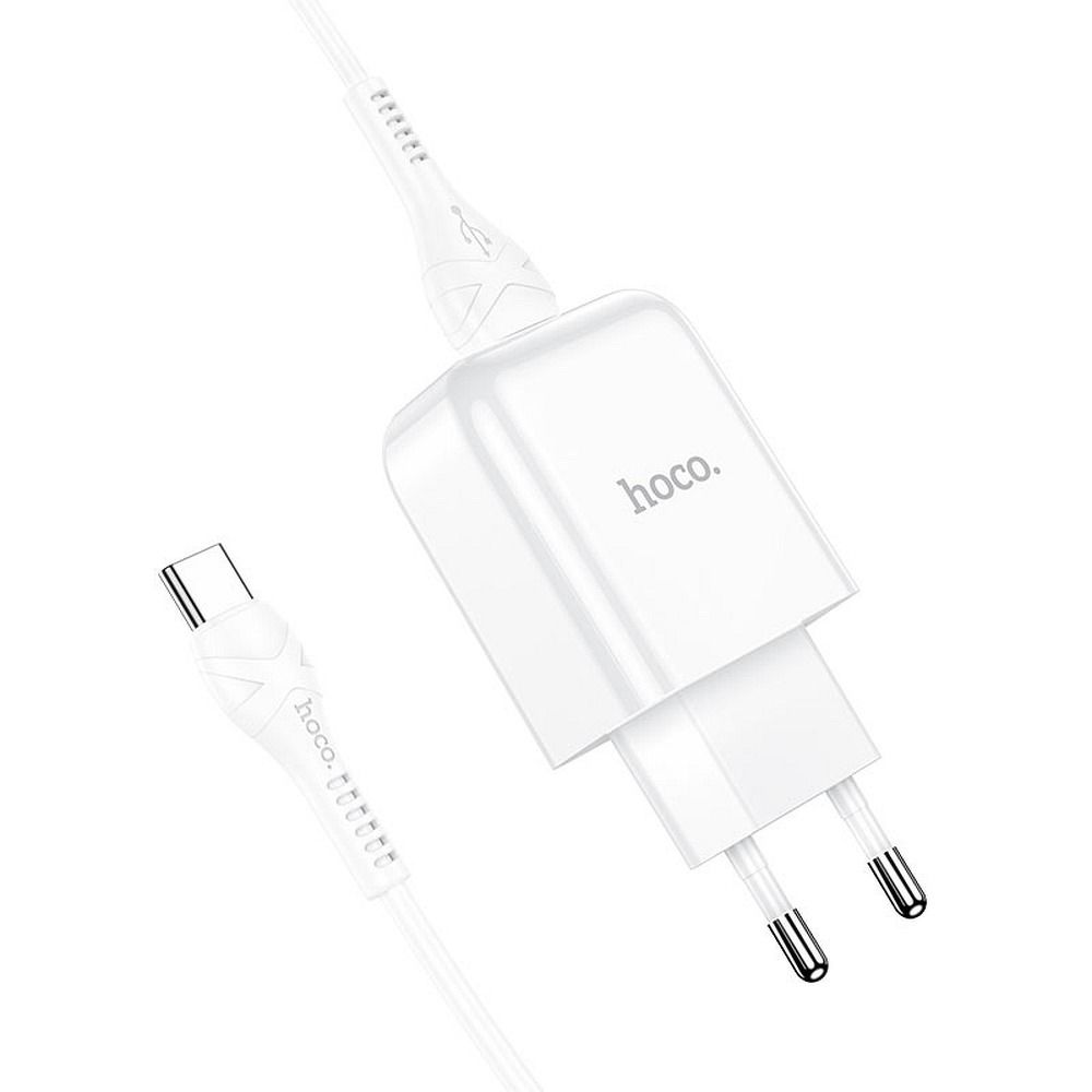 Netværksoplader med USB-C Kabel HOCO N2, 10W, 2A, 1 x USB-A, Hvid