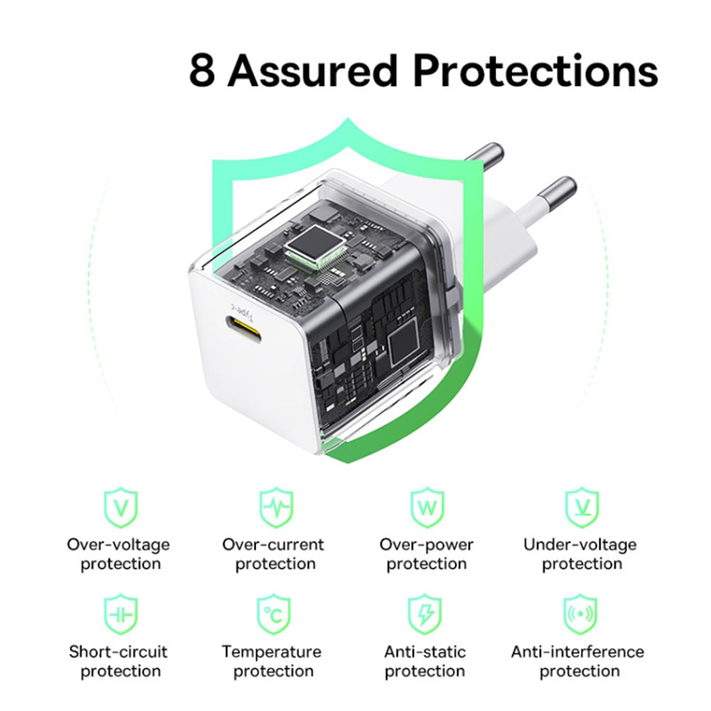 Netværksoplader med USB-C Kabel Baseus Palm, 30W, 3A, 1 x USB-C, Hvid P10111605213-01