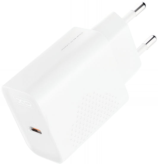 Netværksoplader med USB-C kabel XO Design L162, 30W, 3A, 1 x USB-C, Hvid