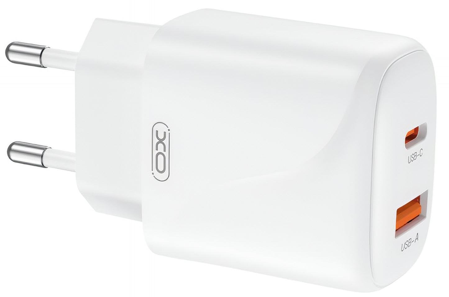 Netværksoplader med USB-C kabel XO Design L158, 20W, 3A, 1 x USB-A - 1 x USB-C, Hvid