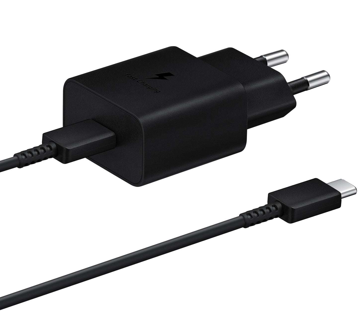 Samsung USB-C netværksoplader med kabel USB-C, 15W, 2A, 1 x USB-C, sort EP-T1510XBEGEU EP-T1510XBEGEU