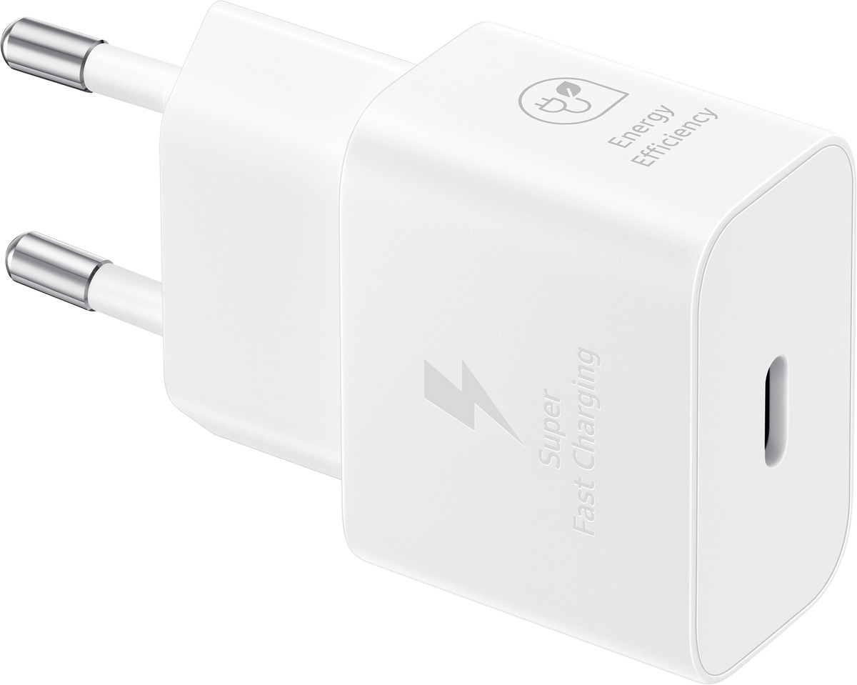 Samsung USB-C-kabel netværksoplader Samsung, 25W, 3A, 1 x USB-C, hvid EP-T2510XWEGEU