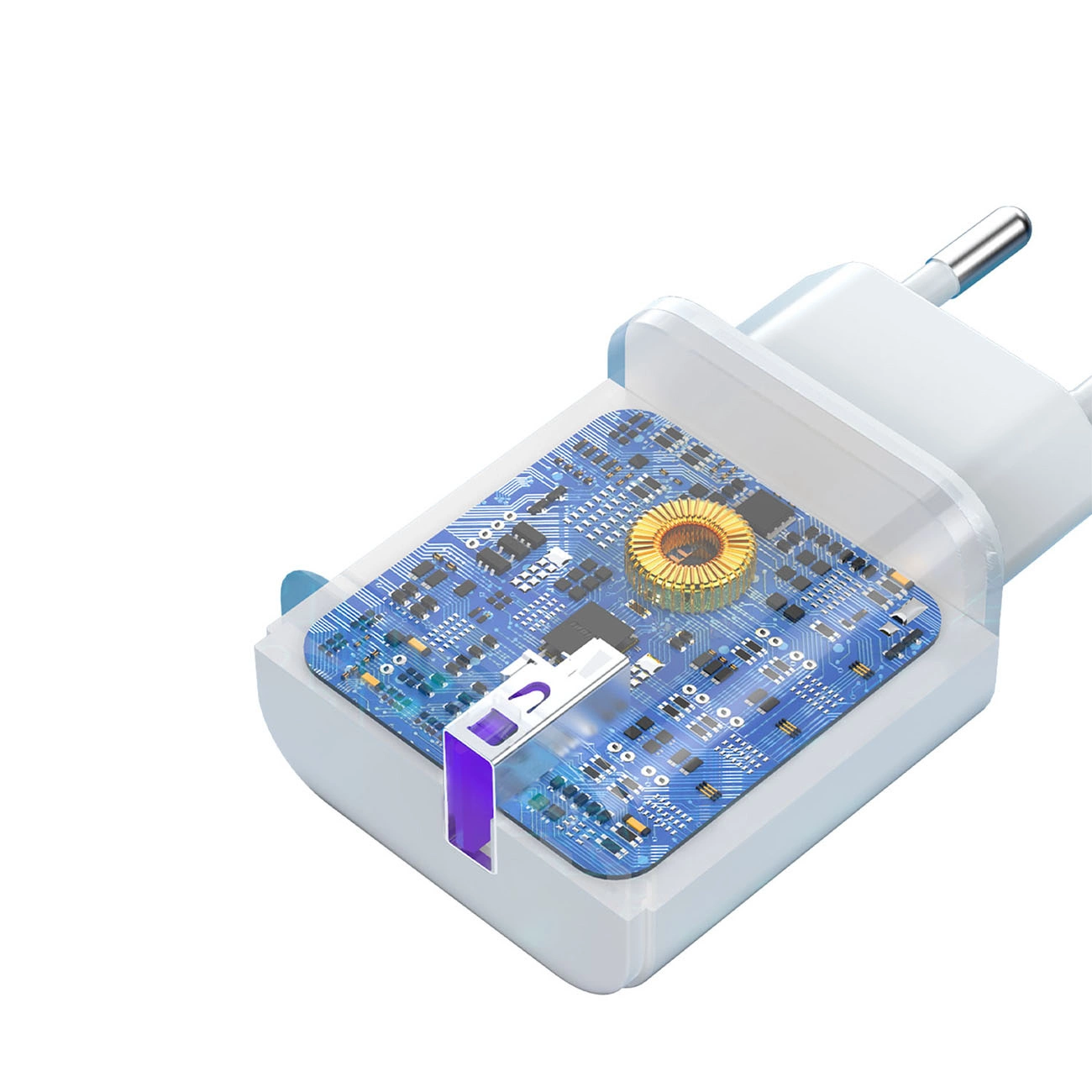 Netværksoplader med USB-C kabel Dudao A20EU, 18W, 3A, 1 x USB-A, Hvid