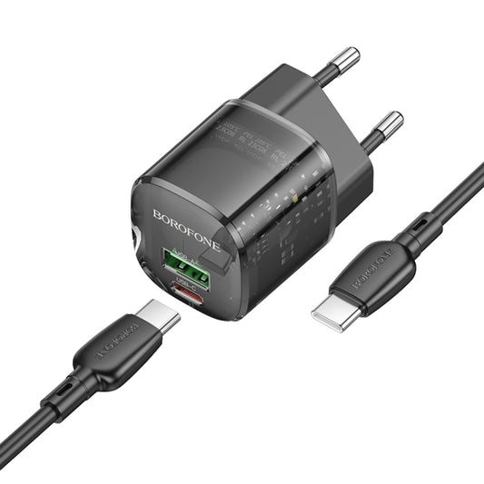 Netværksoplader med USB-C Kabel Borofone BN17 Sunlight, 20W, 3A, 1 x USB-A - 1 x USB-C, Sort
