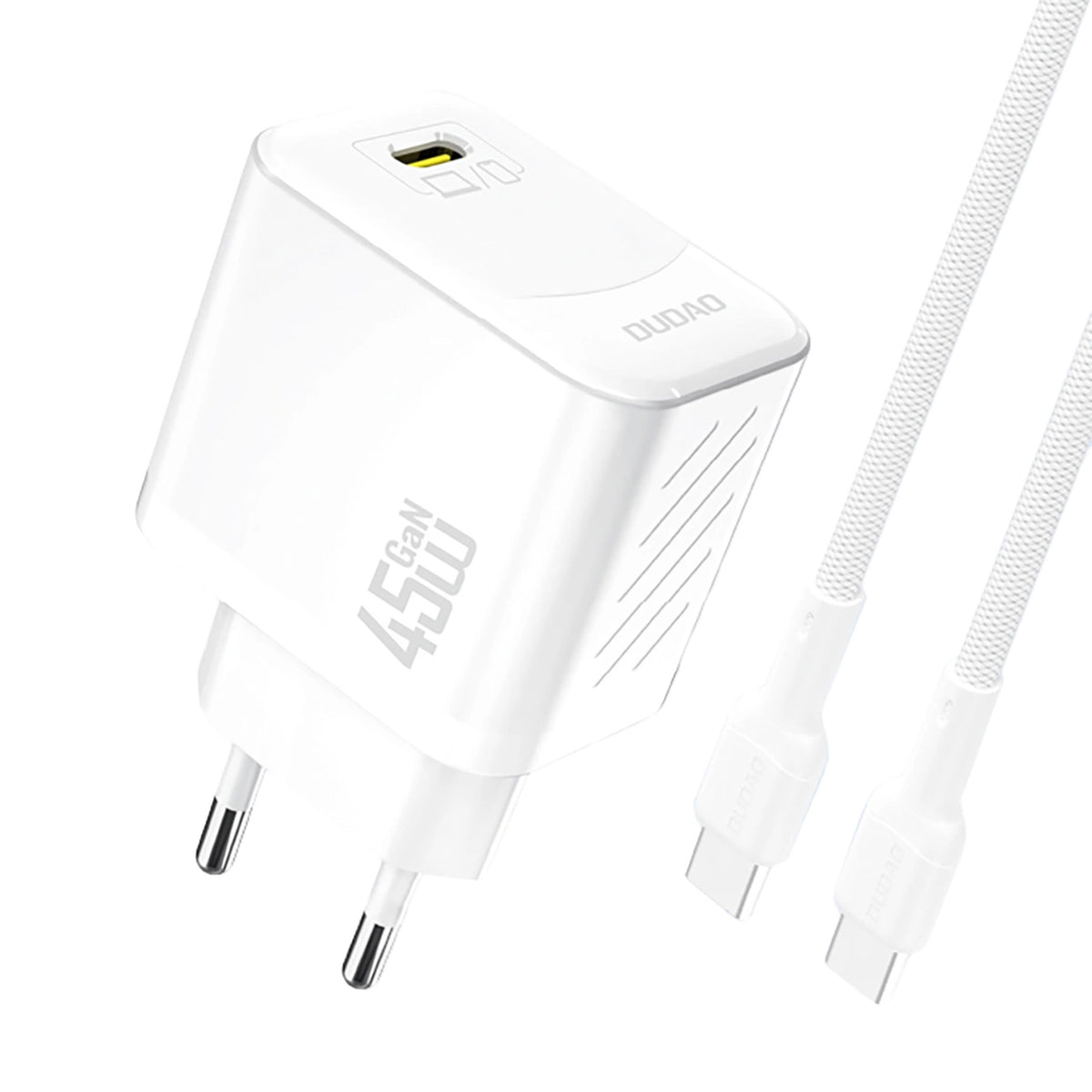 Netværksoplader med USB-C kabel Dudao A28C, 45W, 3A, 1 x USB-C, Hvid