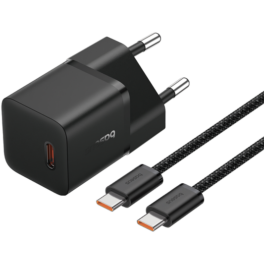 Baseus GaN5 USB-C-kabel netværksoplader GaN5, 20W, 3A, 1 x USB-C, sort P10110900113-00