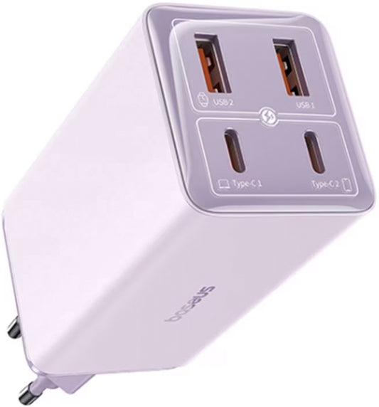 Netværksoplader med USB-C kabel Baseus GaN6 Pro, 100W, 3.25A, 2 x USB-A - 2 x USB-C, Lilla P10162705532-00