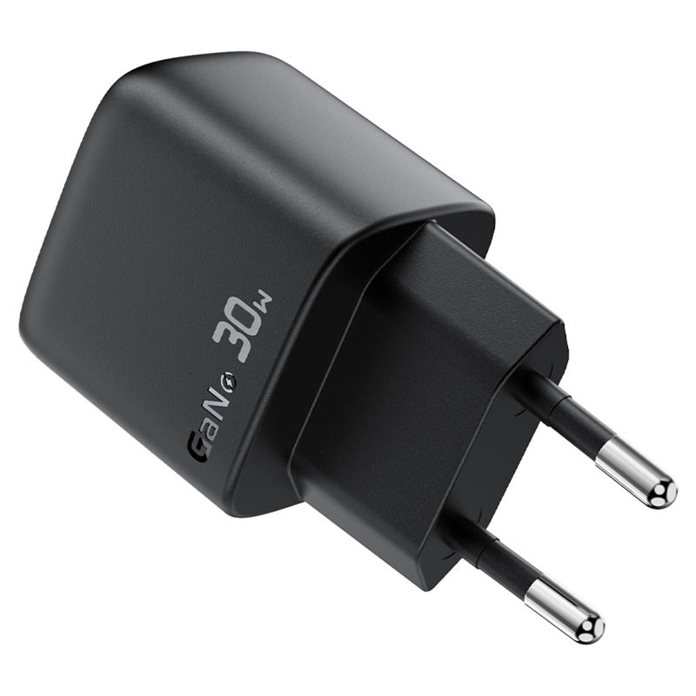 Netværksoplader med USB-C kabel Acefast A115 Display, 30W, 3A, 1 x USB-C, Sort