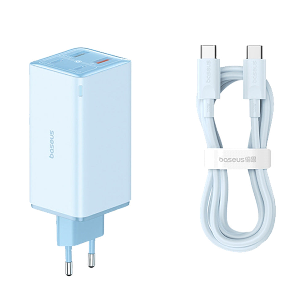 Netværksoplader med USB-C kabel Baseus GaN6 Pro, 100W, 3.25A, 2 x USB-A - 2 x USB-C, Blå P10162705312-00