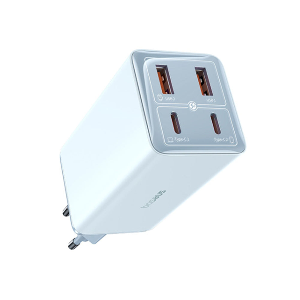 Netværksoplader med USB-C kabel Baseus GaN6 Pro, 100W, 3.25A, 2 x USB-A - 2 x USB-C, Blå P10162705312-00