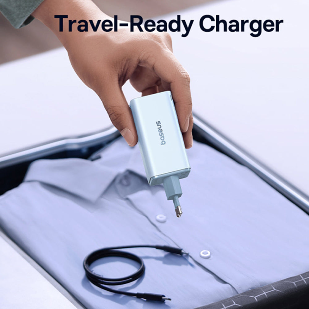 Netværksoplader med USB-C kabel Baseus GaN6 Pro, 100W, 3.25A, 2 x USB-A - 2 x USB-C, Blå P10162705312-00