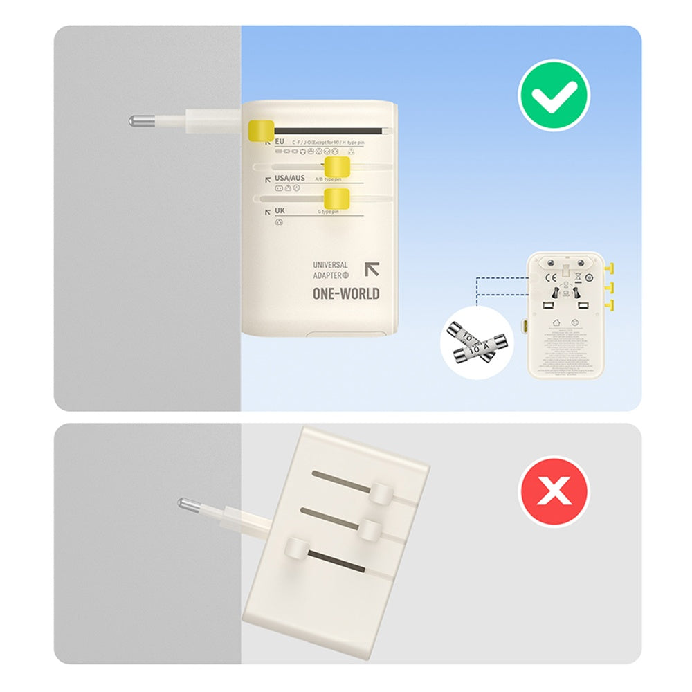 Netoplader med USB-C-kabel Baseus Travel EnerCore CG11, 70W, 2 x Stik - 1 x USB-C - 2 x USB-A, Hvid E0307E01