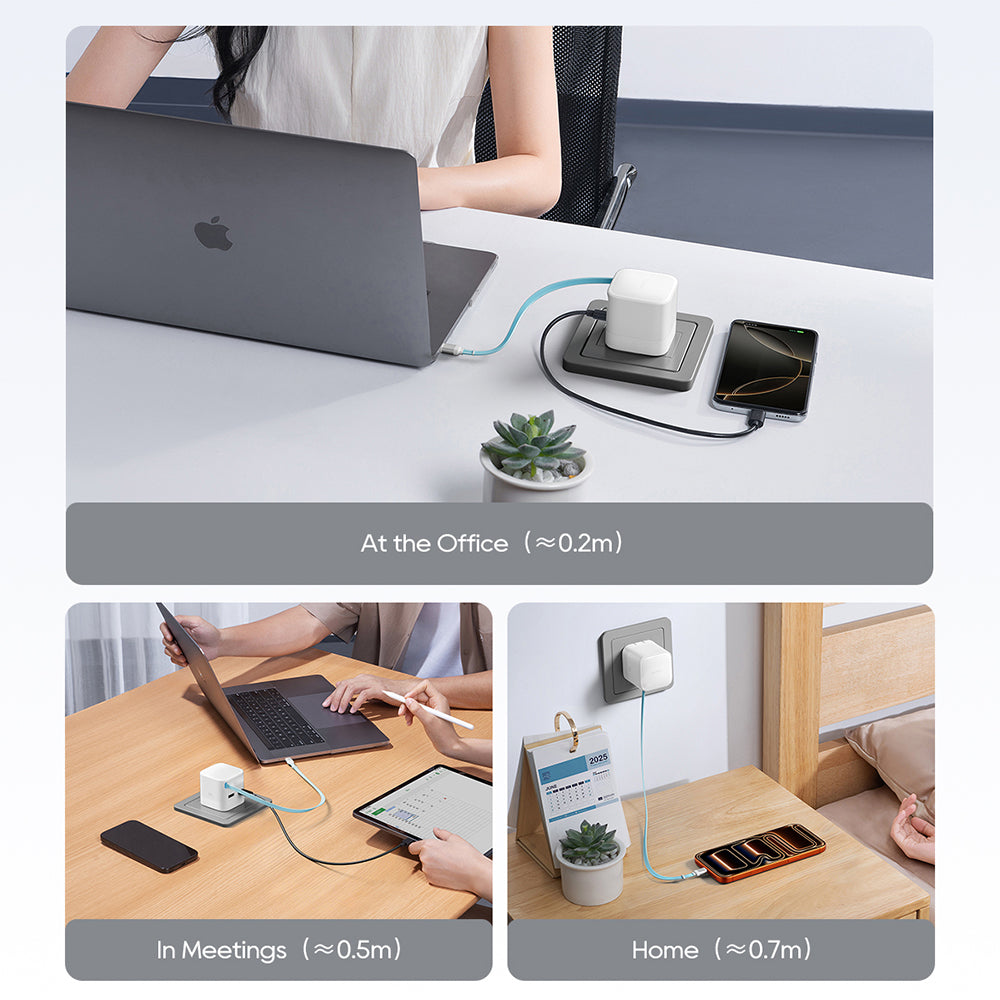 Netoplader med USB-C-kabel Cuktech, 67W, 3,25A, 1 x USB-A - 1 x USB-C, Hvid CUKA653WEUWT