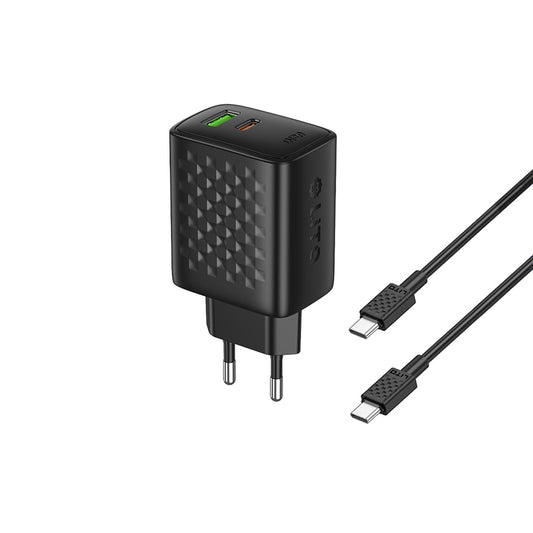 Netværksoplader med USB-C kabel Lito LC24T, 65W, 3.25A, 1 x USB-A - 1 x USB-C, Sort