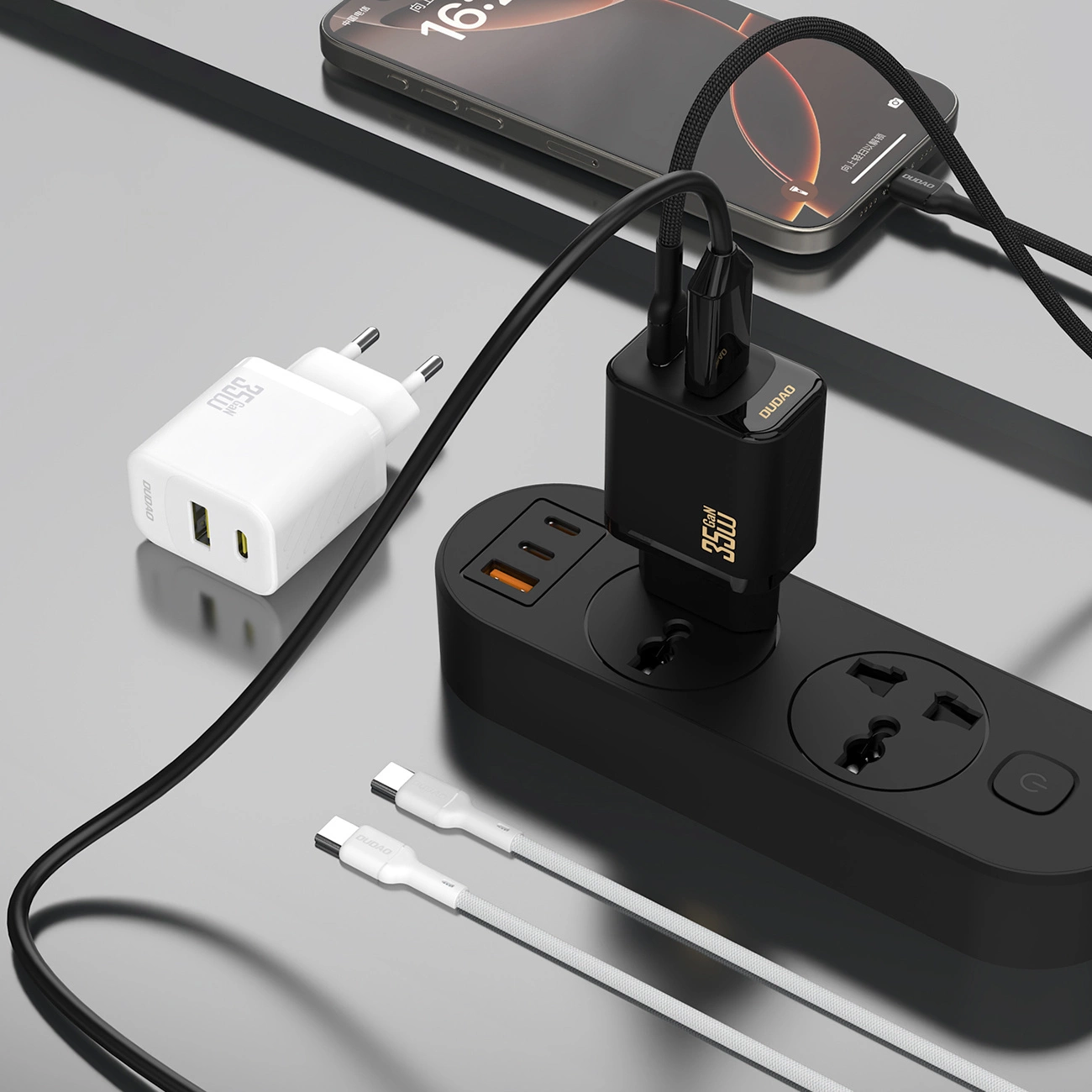 Dudao A27 Max netværksoplader, 35W, 1 x USB-A - 1 x USB-C, Hvid