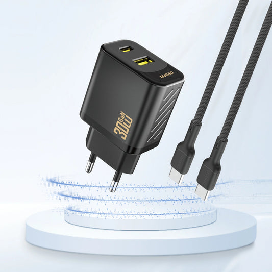 Netværksoplader Dudao A27TEU, 30W, 3A, 1 x USB-A - 1 x USB-C, Sort