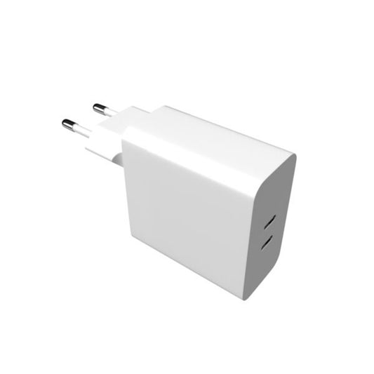 Netværksoplader Fixed, 65W, 3.25A, 2 x USB-C, Hvid