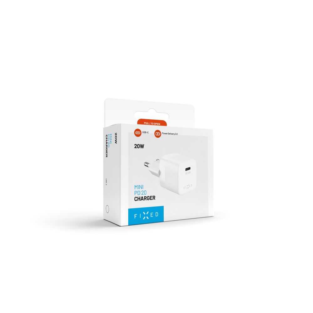 Fixed Mini Network Charger, 20W, 3A, 1 x USB-C, White