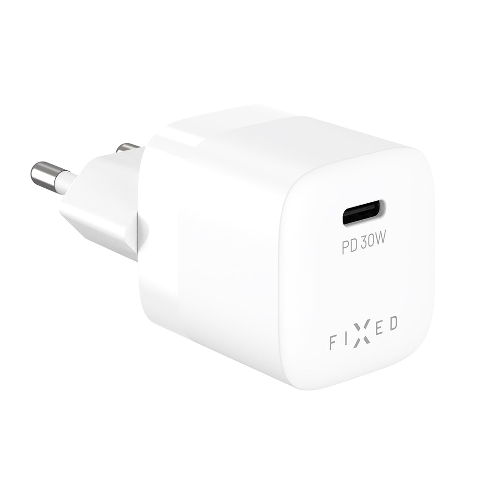 Netværksoplader Fixed Mini2, 30W, 3A, 1 x USB-C, Hvid