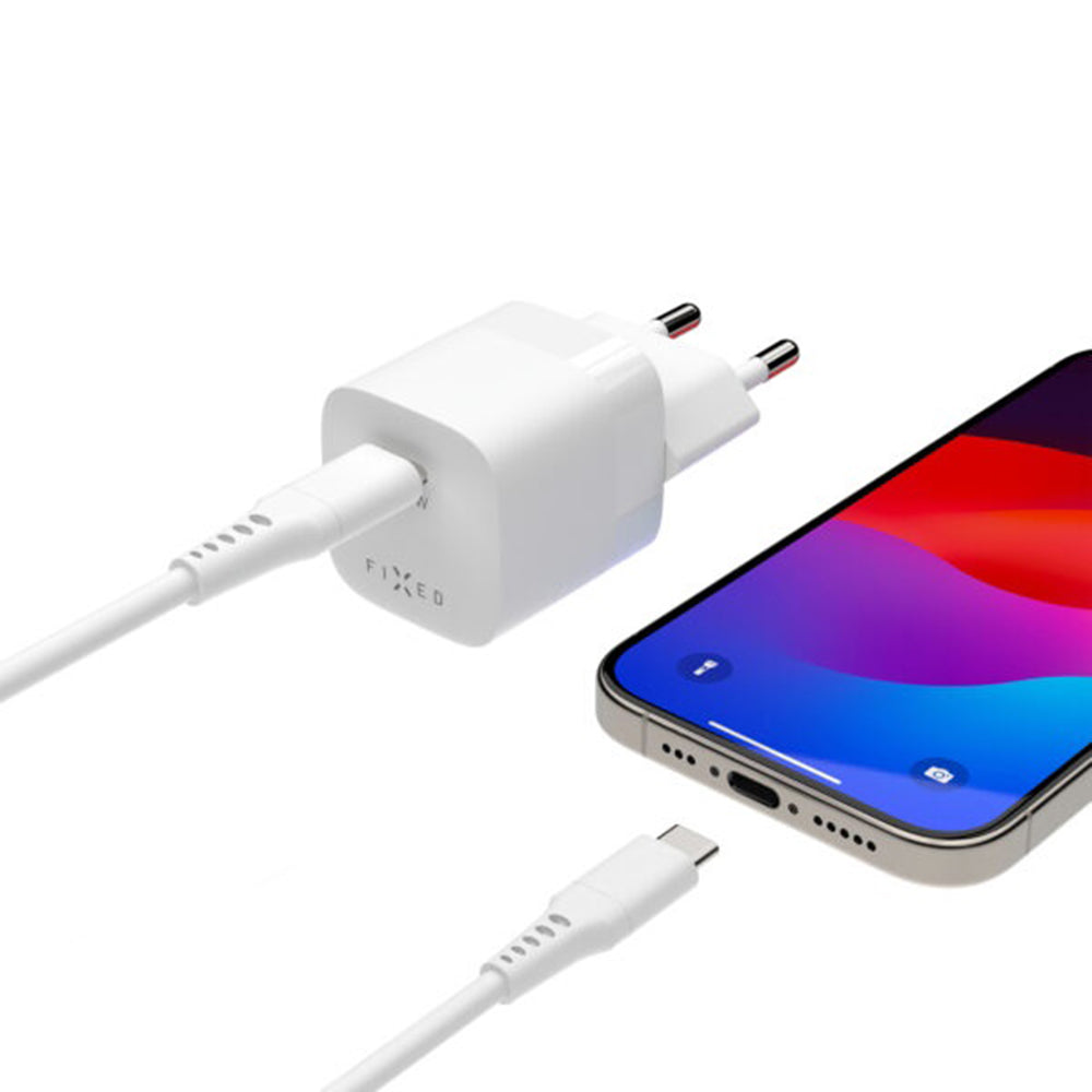 Netværksoplader Fixed Mini2, 30W, 3A, 1 x USB-C, Hvid