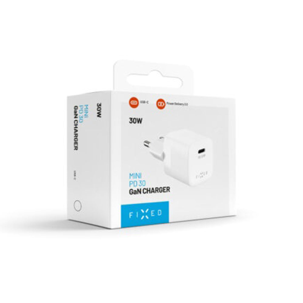 Netværksoplader Fixed Mini2, 30W, 3A, 1 x USB-C, Hvid