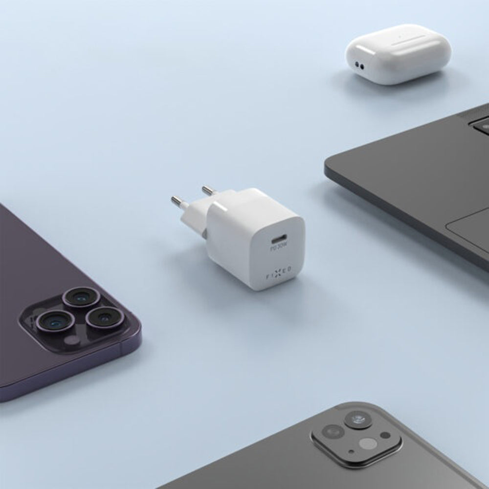 Netværksoplader Fixed Mini2, 30W, 3A, 1 x USB-C, Hvid
