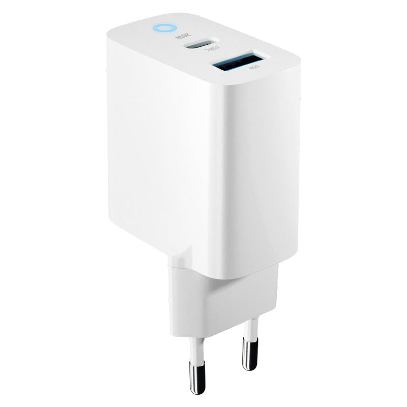 Forever netværksoplader TC-06-20AC, 20W, 3A, 1 x USB-A - 1 x USB-C, hvid