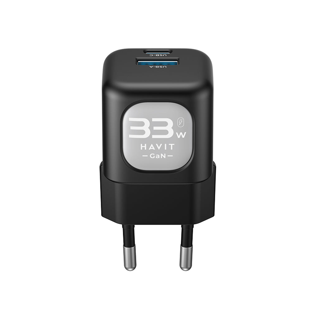 Netværksoplader HAVIT UC230, 33W, 3A, 1 x USB-A - 1 x USB-C, Pink