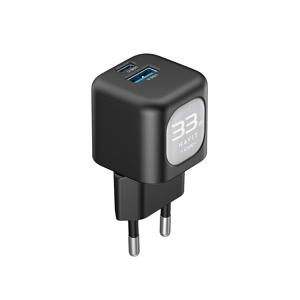 Netværksoplader HAVIT UC230, 33W, 3A, 1 x USB-A - 1 x USB-C, Grøn