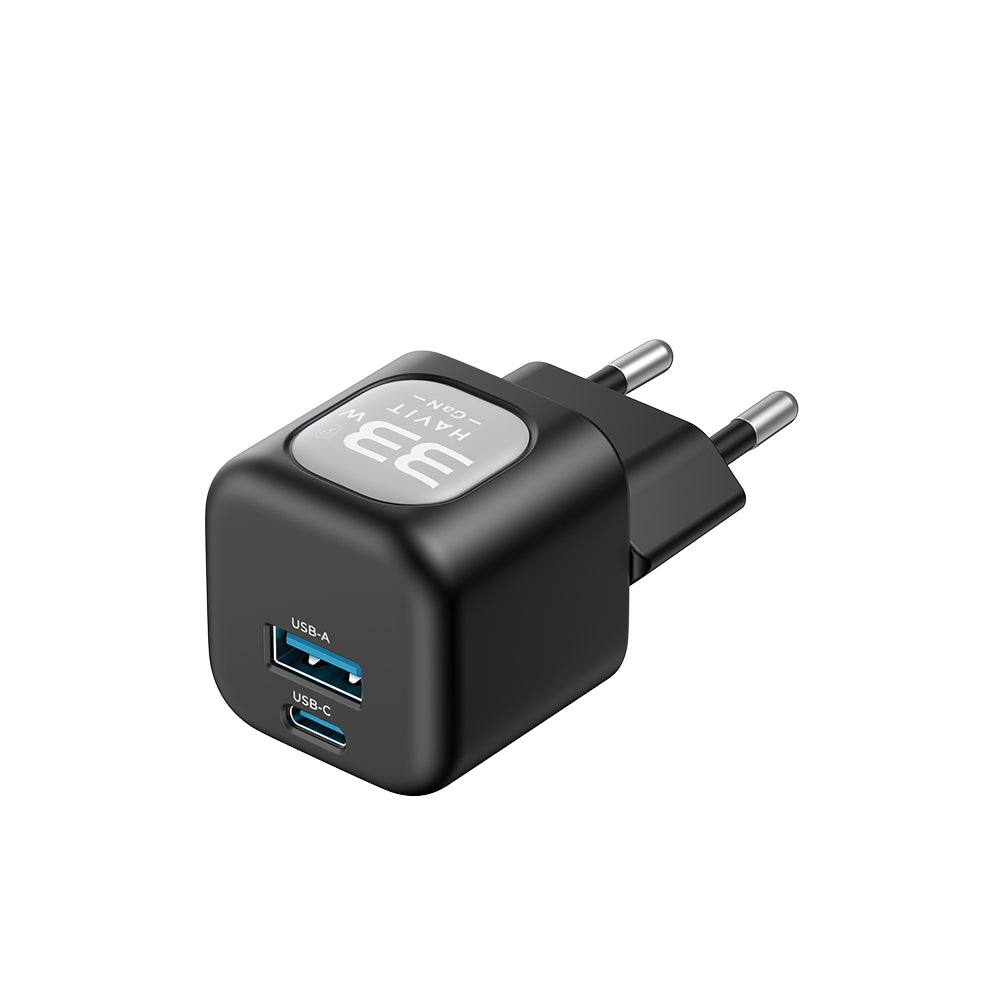 Netværksoplader HAVIT UC230, 33W, 3A, 1 x USB-A - 1 x USB-C, Grøn