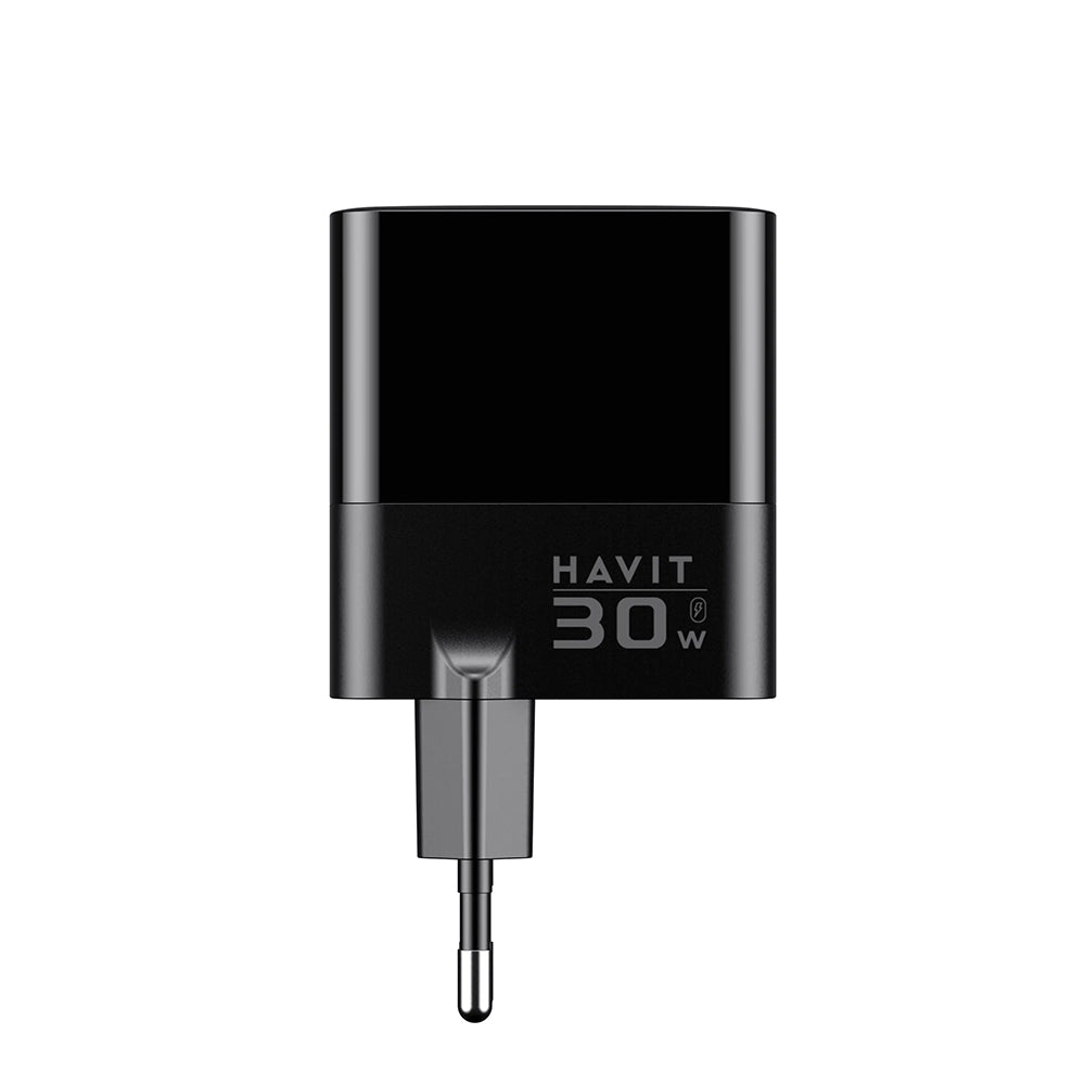 Netværksoplader HAVIT UCLE001, 30W, 3A, 2 x USB-A - 1 x USB-C, Sort
