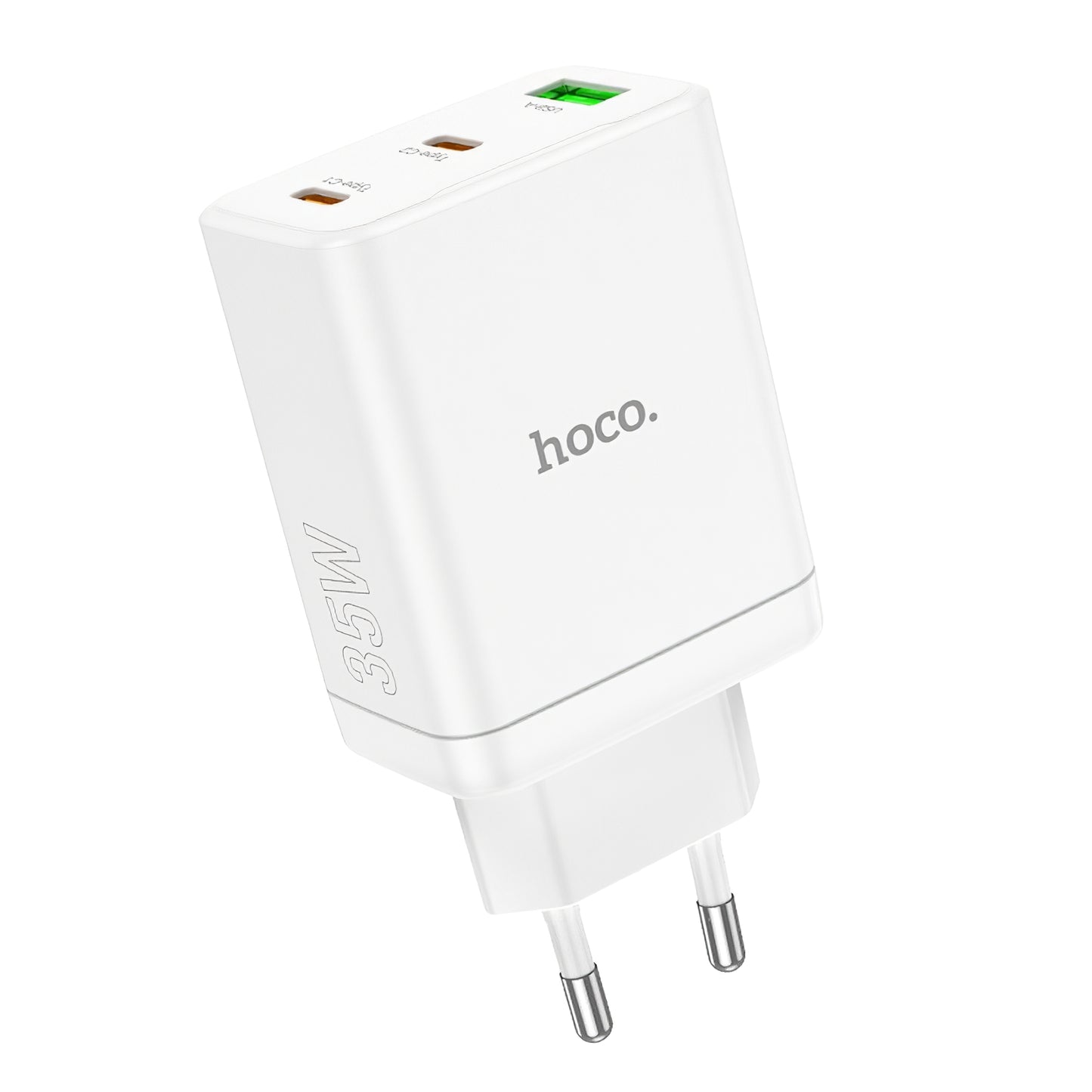 Netværksoplader HOCO N33, 35W, 3A, 1 x USB-A - 2 x USB-C, hvid