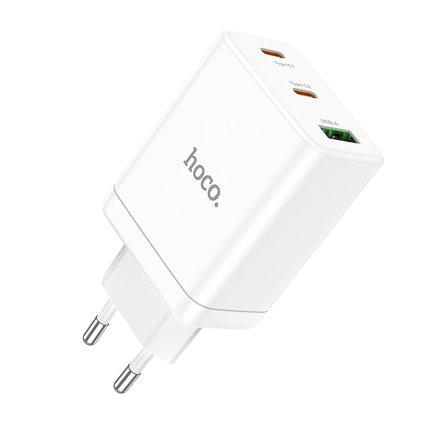Netværksoplader HOCO N33, 35W, 3A, 1 x USB-A - 2 x USB-C, hvid