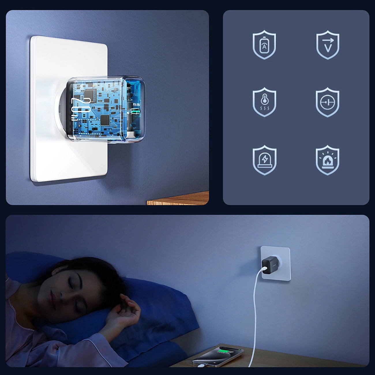 Netværksoplader Joyroom JR-TCF20, 20W, 3A, 1 x USB-C, Sort