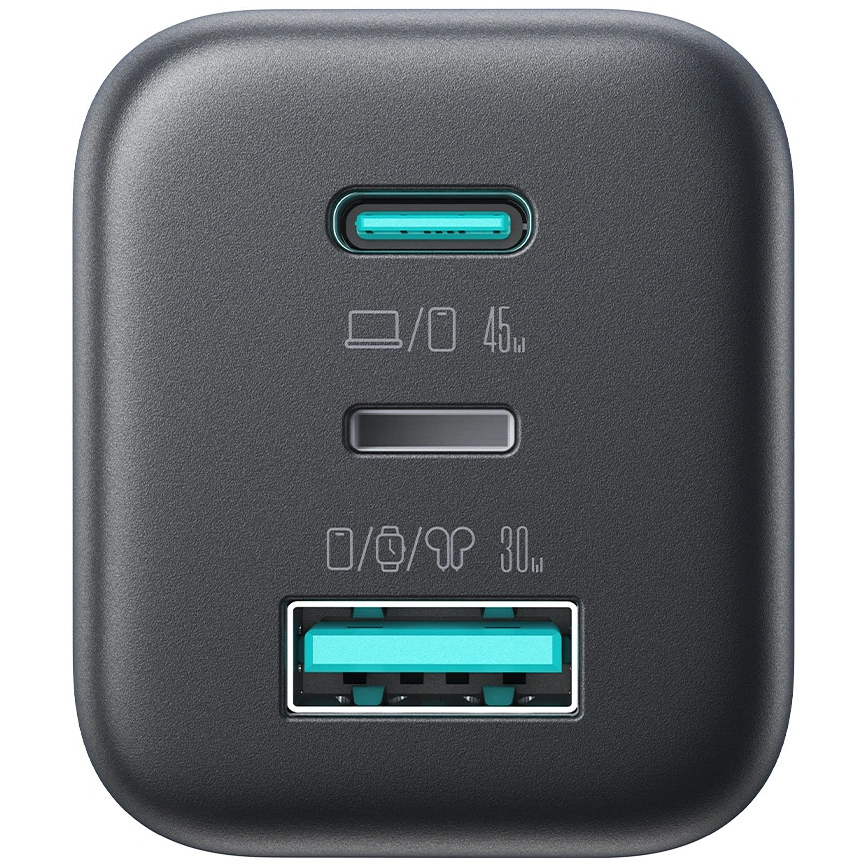 Joyroom JR-TO1 Netoplader, 45W, 3A, 1 x Lightning - 1 x USB-A - 1 x USB-C, Sort