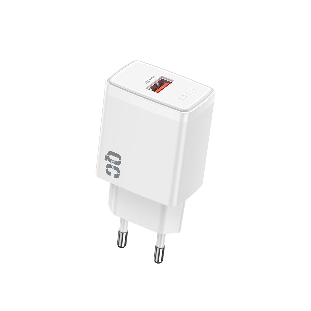 Netværksoplader Lito LC08, 18W, 3A, 1 x USB-A, Hvid