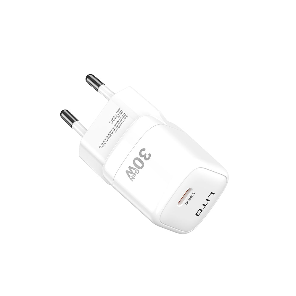 Lito LC11 Netværksoplader, 30W, 3A, 1 x USB-C, Hvid