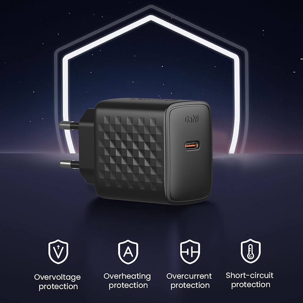 Lito LC13 netværksoplader, 20W, 3A, 1 x USB-C, Sort