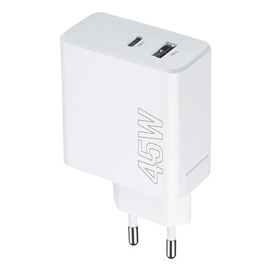 MaXlife netværksoplader MXTC-07-45AC, 45W, 3A, 1 x USB-A - 1 x USB-C, hvid
