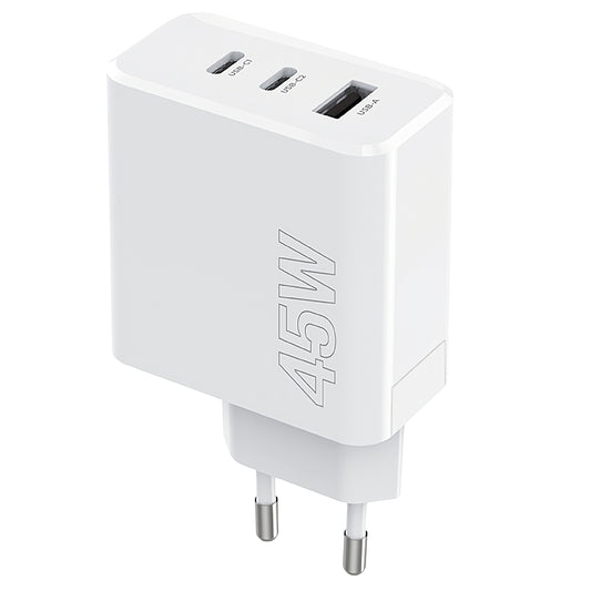 MaXlife netværksoplader MXTC-07-45ACC, 45W, 3A, 1 x USB-A - 2 x USB-C, hvid