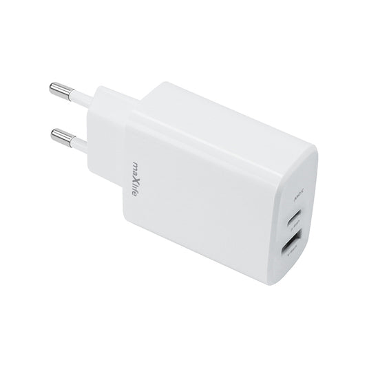MaXlife netværksoplader MXTC-10-30AC, 30W, 3A, 1 x USB-A - 1 x USB-C, hvid