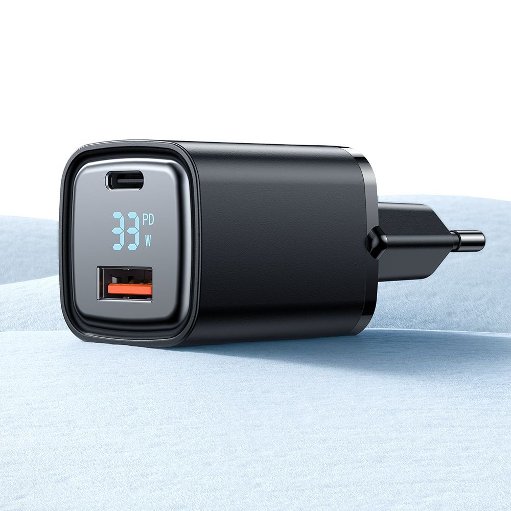 McDodo CH-1701 Graphite Display Netværksoplader, 33W, 3A, 1 x USB-A - 1 x USB-C, Sort