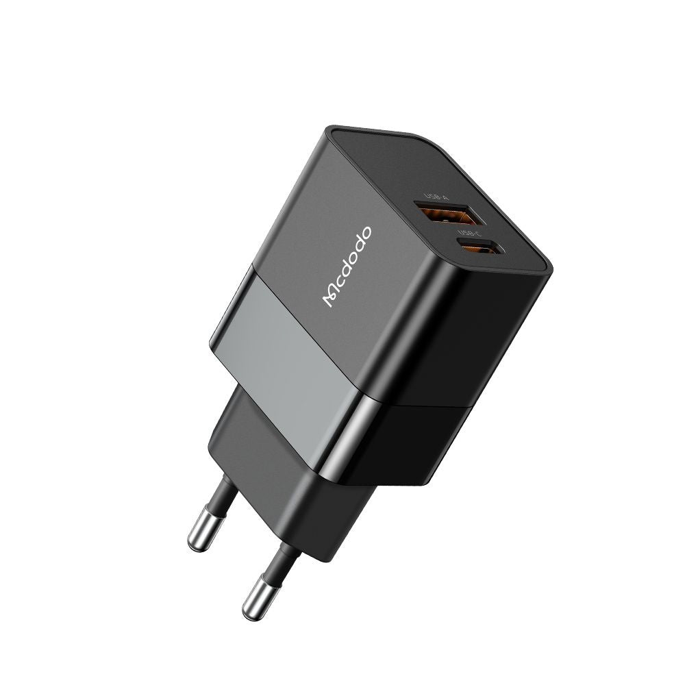 McDodo CH-1951 Hydrogen netværksoplader, 20W, 3A, 1 x USB-A - 1 x USB-C, Sort