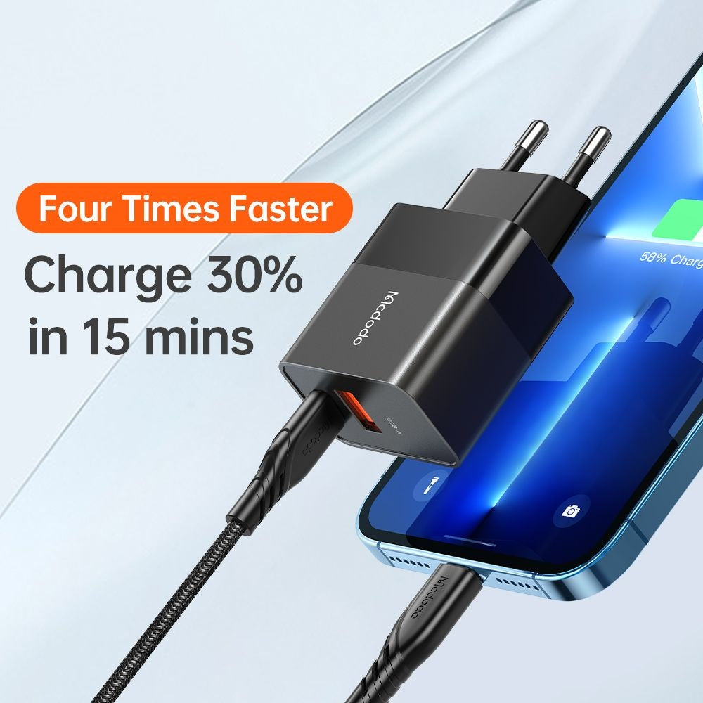 McDodo CH-1951 Hydrogen netværksoplader, 20W, 3A, 1 x USB-A - 1 x USB-C, Sort