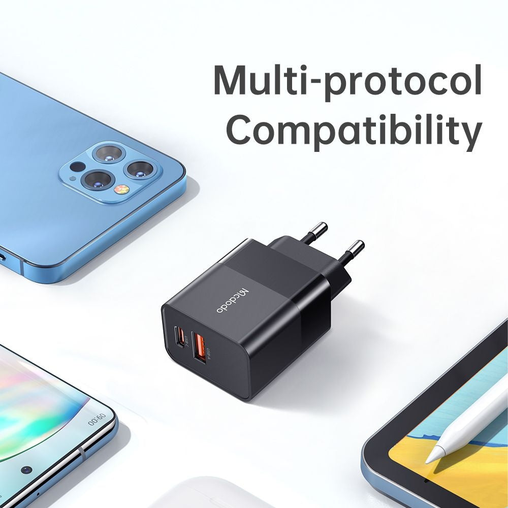 McDodo CH-1951 Hydrogen netværksoplader, 20W, 3A, 1 x USB-A - 1 x USB-C, Sort